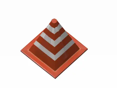 Traffic cone Low-poly 3D model