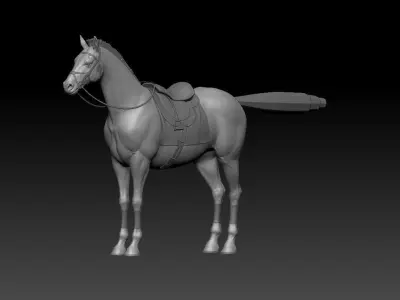 zbrush horse Low-poly 3D model