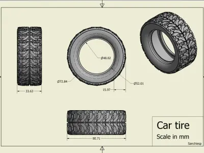 High Performance Off Road Tire  3D print model