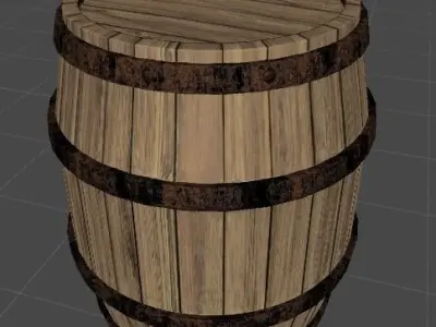 Barrel wooden Free low-poly 3D model shop