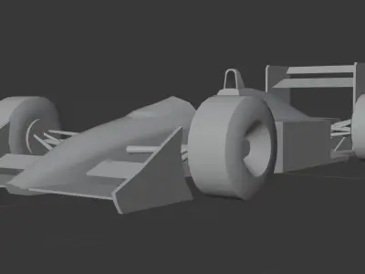 Low Poly gameready F-1 sport car Low-poly 3D model