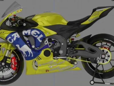 YZF R1-M 2020 Model with Camel Livery 3D model