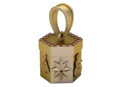 Luxury Hexagonal Memorial Pendant 3D Printable Keepsake Charm 3D print model