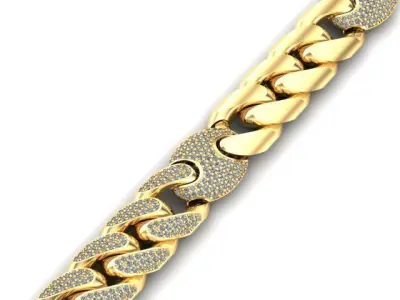 cuban chain luxury new design gold silver STL 3D model