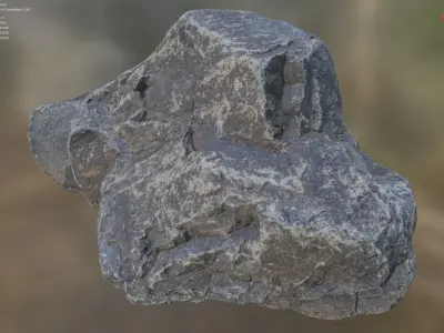 Chunky Basalt - 8K Textures - 7 Mesh Resolutions Low-poly 3D model