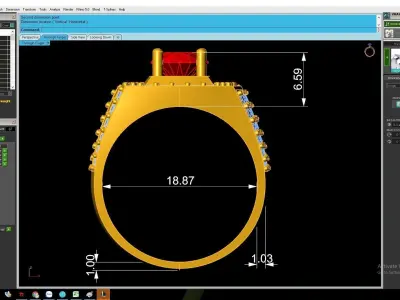 Luxury Square Gemstone Men Ring 2897 3D print model