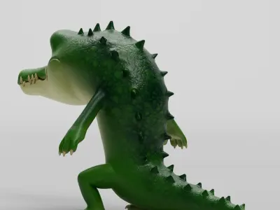 Crocodile cartoon character modeling textures  3D model