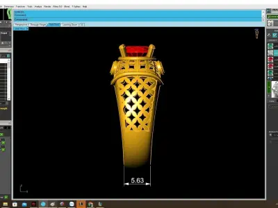 Luxury Oval Gemstone Openwork Signet Ring for Men 4018 3D print model