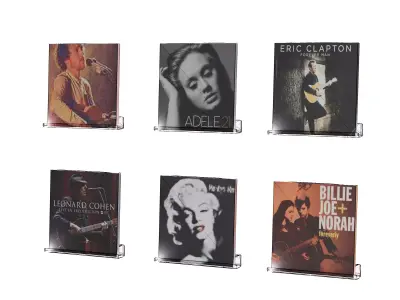 Clear Vinyl Record Shelf Wall Mount 3D model