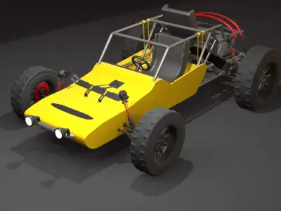 PUBG BUGGY - LOW POLY 3D Low-poly 3D model