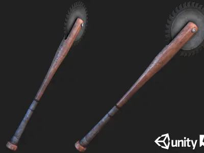 Baseball Bat Weapon 02 Low-poly 3D model