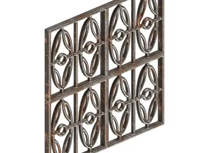 Rusty Premium Window Grill 3D model