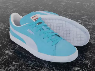 PUMA 3D SHOES - TURQUOISE - SUEDE Low-poly 3D model