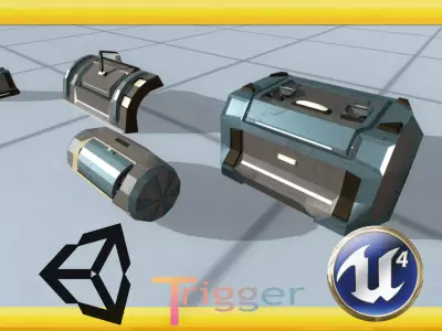 Sci-Fi Chest Pack Free low-poly 3D model