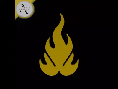 Simple Flame Symbol - 2D Art Free 3D print model get