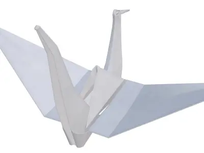 paper origami crane 3D model