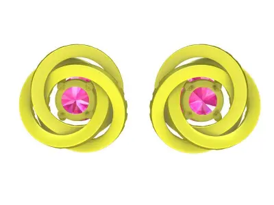 A7718 Luxury Diamond Women Earrings 3D Model 3D print model