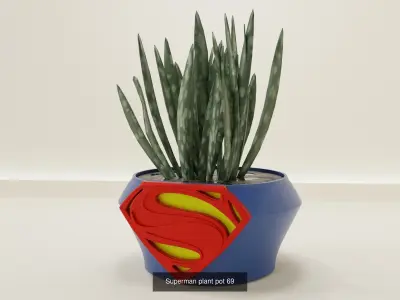 plant pot superhero colection 3D Model Collection