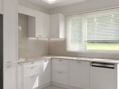 Kitchen with cabinets and appliances 3D model