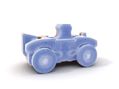 Wooden Puzzle Car model pack Low-poly 3D model
