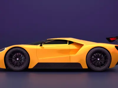 Bumble bee version Sports Car 3D Model  Blender Shaded Low-poly 3D model