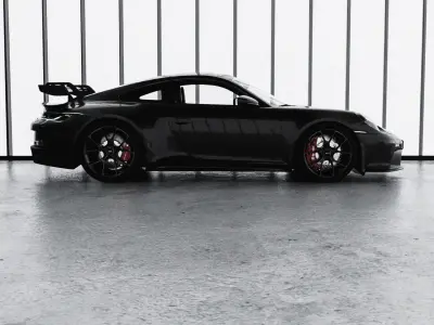 Simple Showroom Car Scene File Textured 3D model Low-poly 3D model