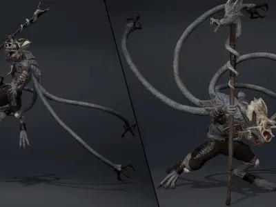 Ghost Mage Tentacle Low-poly 3D model