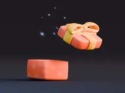 Low poly - Stylized Game Items - Gift Low-poly 3D model