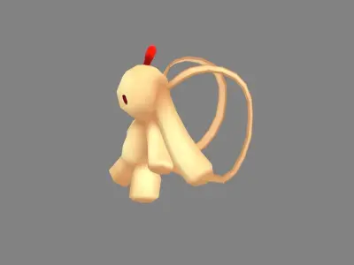 Cartoon Girl Backpack - Doll Low-poly 3D model