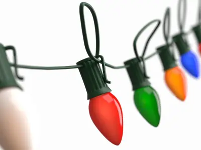 String Christmas light Low-poly 3D model