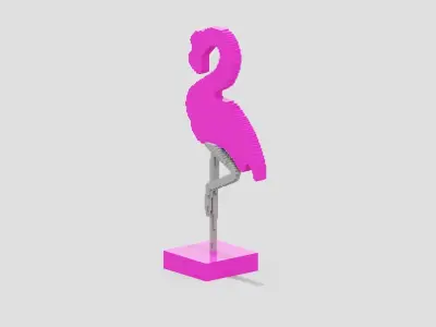 Voxel Flamingo Decor Low-poly 3D model