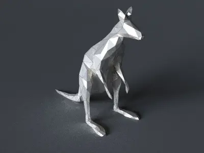 kangaroo low-poly 3D printer model Low-poly 3D model