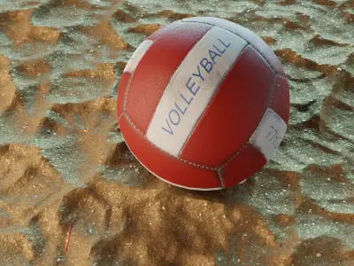 Volleyball PBR ball Low-poly 3D model