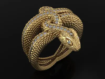 Snake Ring 3D print model