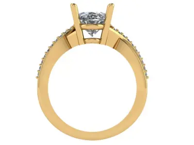 oval criss cross shank solitaire  3D print model