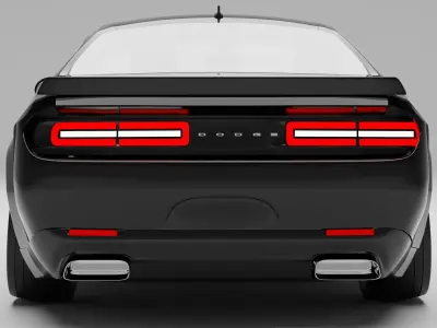 Dodge challenger SRT with interior 3D model