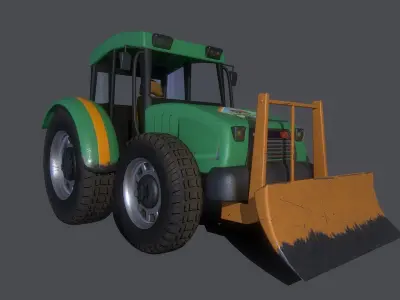 Asset - Cartoons - Car - Bulldozer - 3D Model  3D model