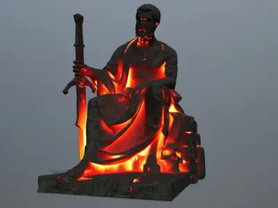 Statue  Low-poly 3D model