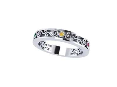 Women diamond ring 3d render 3D print model 2