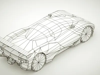 Generic Supercar v13 Low-poly 3D model