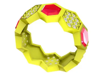 Luxury Hexagon Modular Ring 3D Jewelry Model 4321 3D print model