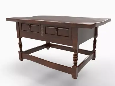 renaissance style table Low-poly 3D model