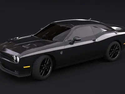 Dodge Challenger SRT Hellcat 2015 Low-poly 3D model