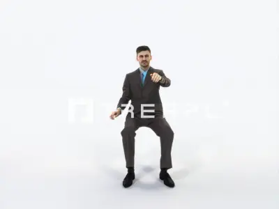 Posture 20D Driver Driving Sitting Elegant Business Man Low-poly 3D model