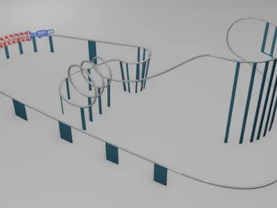 2 Roller Coasters 3D model