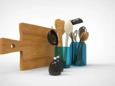 Kitchen set 3D model purchase
