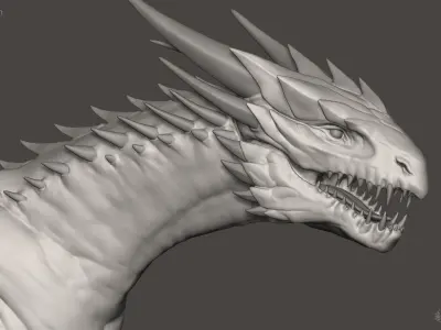 Western Dragon - Highpoly Sculpture 3D model