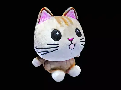 cute little cat plush 3D model