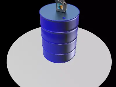 OIL-DISH 3d model barrel of oil Free 3D model