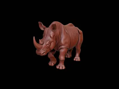 Rhinoceros Animal Sculpture 3D print model purchase